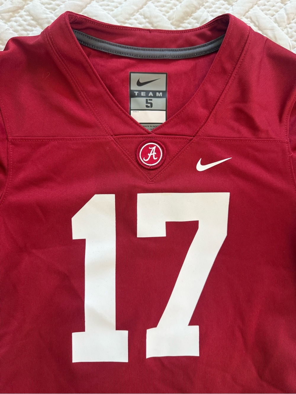 Nike Alabama Crimson Tide NCAA Football Jersey #17 Red Youth Boys Waddle Size 5 - Picture 4 of 12